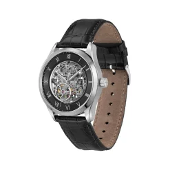 Montre BOSS Skeleton homme noir bracelet cuir