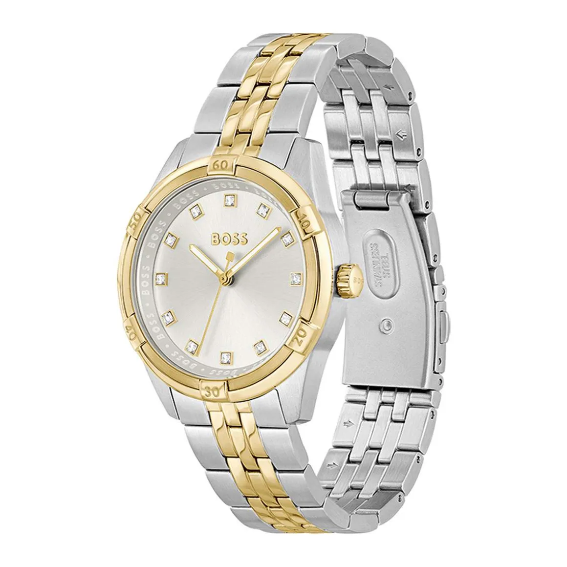 Montre BOSS Sport Lux femme bracelet acier bicolore jaune