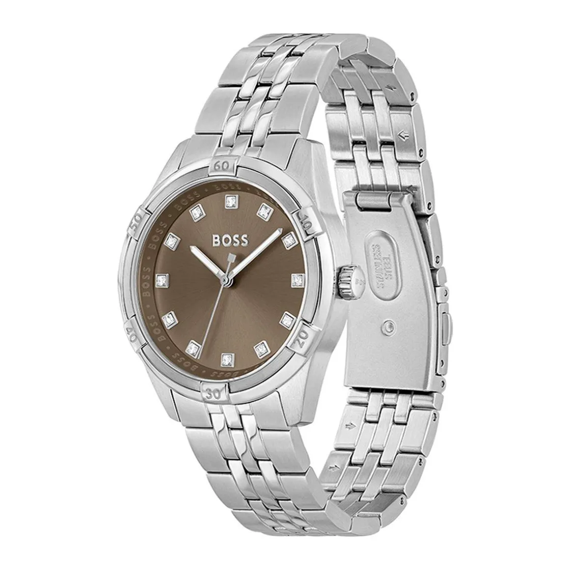 Montre BOSS Sport Lux femme bracelet acier gris
