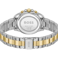 Montre BOSS sport lux femme bracelet acier inoxydable bicolore jaune