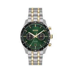 Montre BOSS sport lux homme bracelet acier inoxydable bicolore jaune