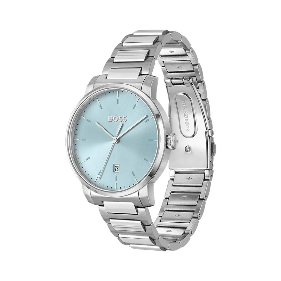 Montre BOSS sport lux homme bracelet acier inoxydable argent