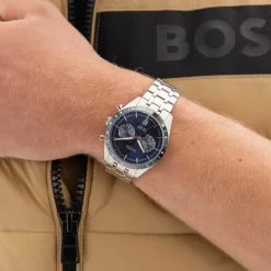 Montre BOSS sport lux homme bracelet acier inoxydable bicolore jaune