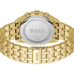 Montre BOSS sport lux homme chronographe bracelet acier inoxydable doré jaune