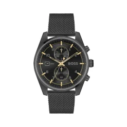Montre BOSS sport lux homme chronographe bracelet acier inoxydable noir