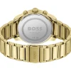 Montre BOSS Trace homme bracelet acier doré jaune