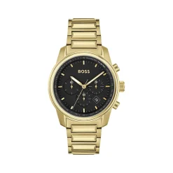 Montre BOSS Trace homme bracelet acier doré jaune