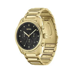 Montre BOSS Trace homme bracelet acier doré jaune