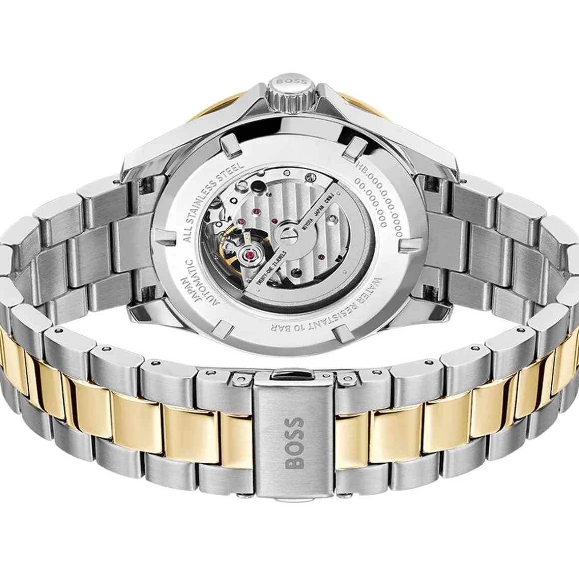 Montre BOSS troper automatic homme automatique, bracelet acier bicolore