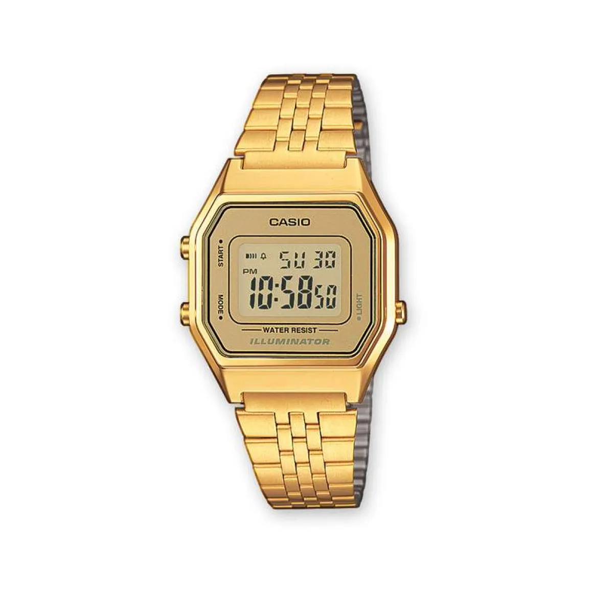 montre Casio femme acier doré