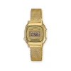 Montre Casio femme digitale métal doré milanais