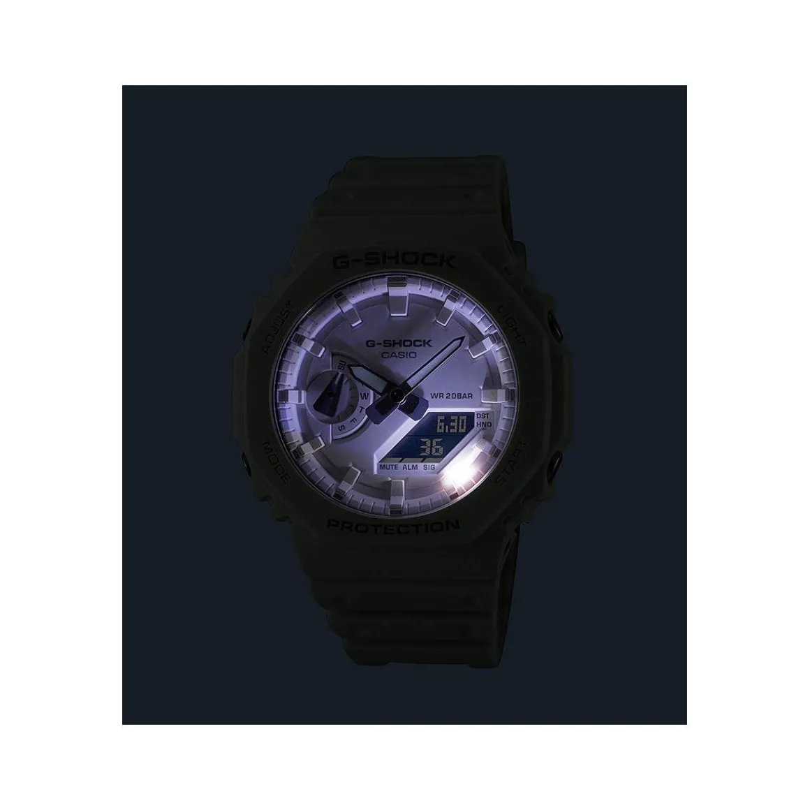Montre CASIO G-SHOCK homme bracelet résine blanc