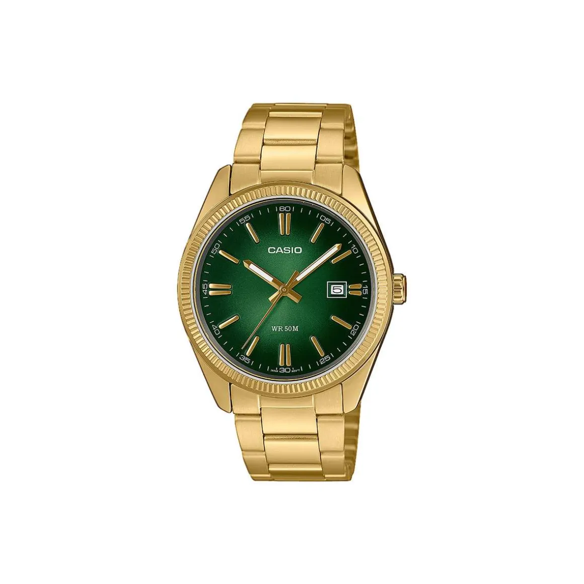 Montre CASIO homme bracelet acier inoxydable doré jaune