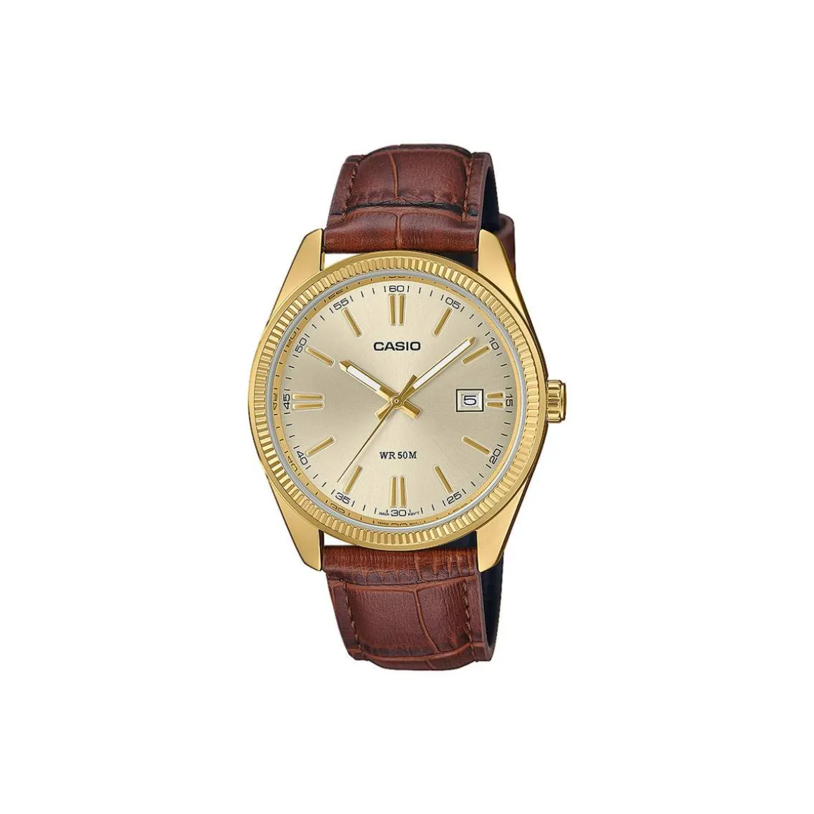 Montre CASIO homme bracelet cuir marron