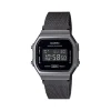 Montre Casio homme résine noire bracelet acier noir