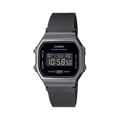 Montre Casio homme résine noire bracelet acier noir