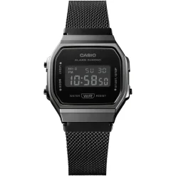 Montre Casio homme résine noire bracelet acier noir