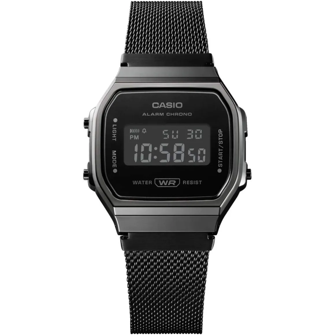 Montre Casio homme résine noire bracelet acier noir