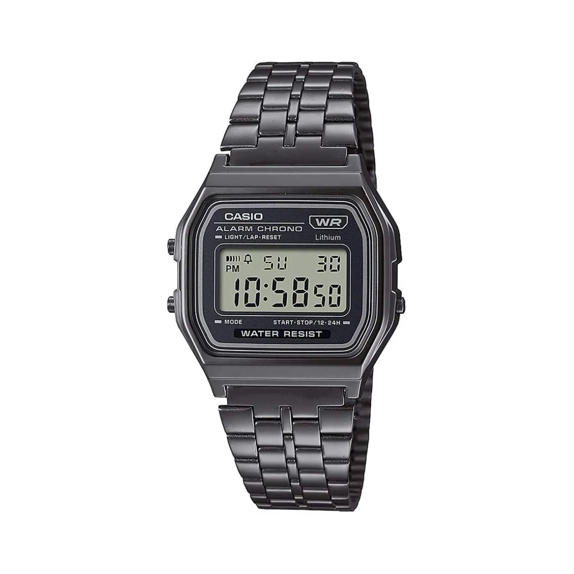 Montre Casio mixte résine gris bracelet acier gris