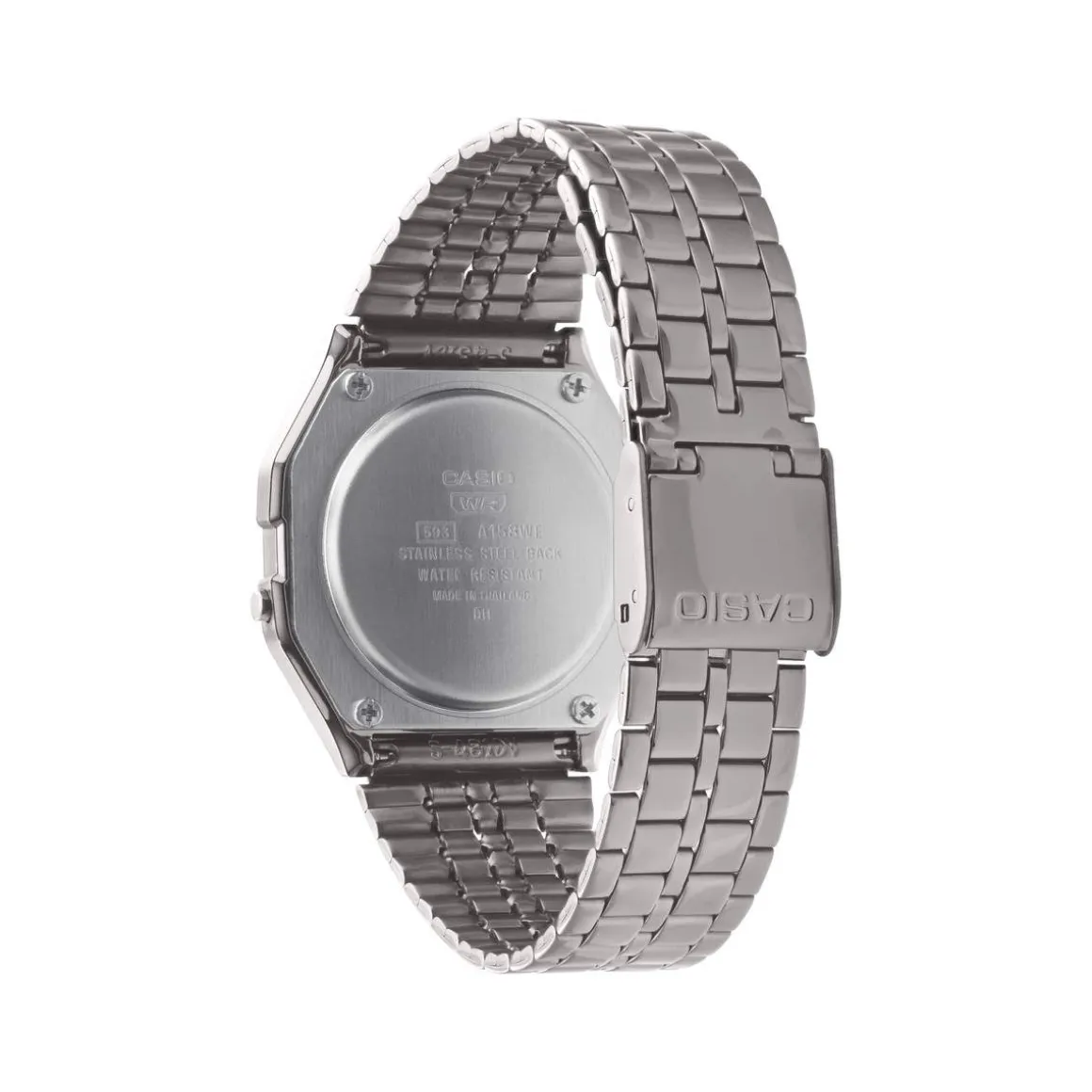 Montre Casio mixte résine gris bracelet acier gris