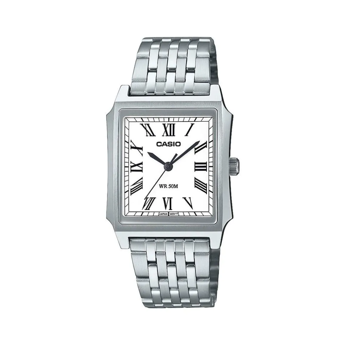 Montre CASIO Timeless collection mixte cadran blanc bracelet acier inoxydable