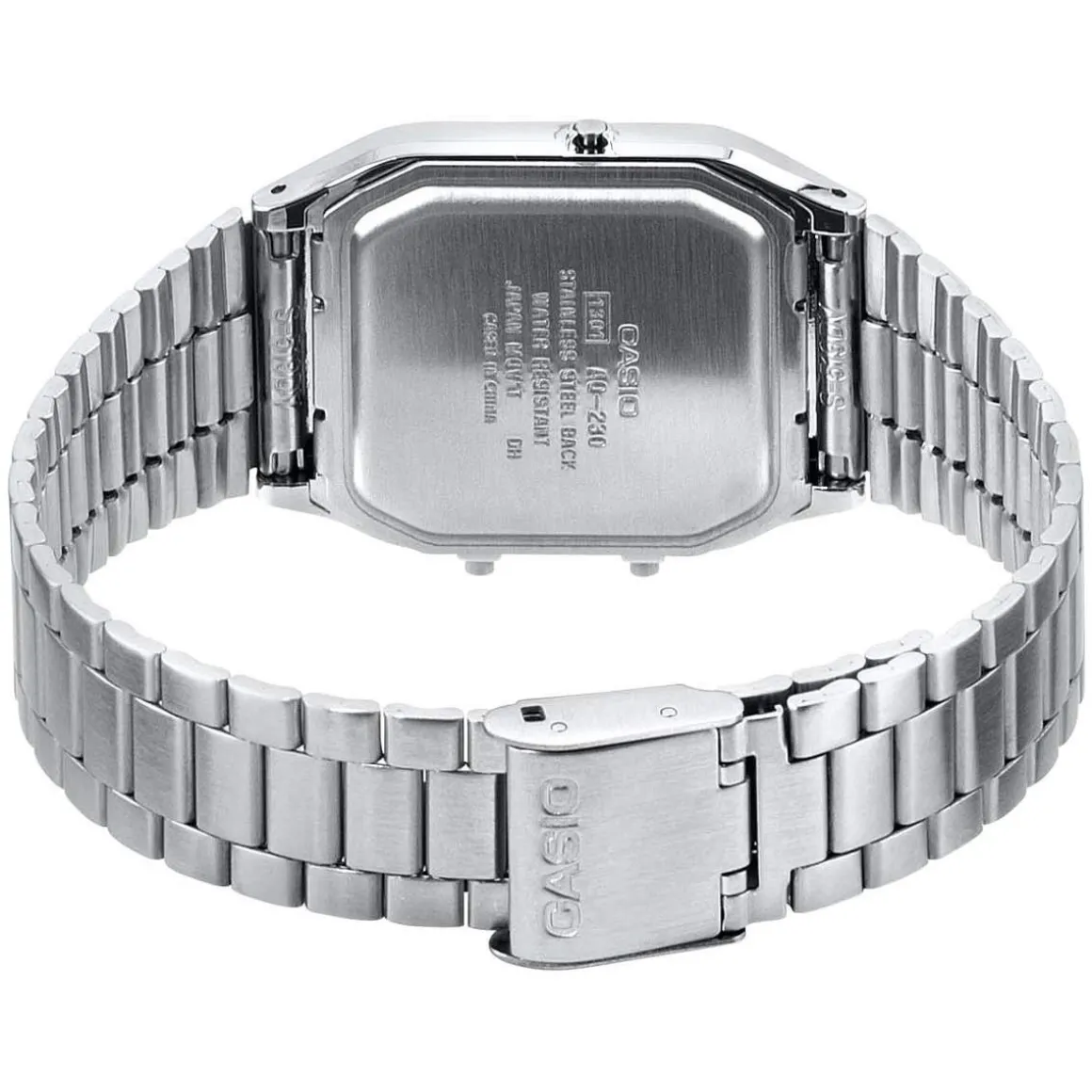 Montre CASIO vintage edgy homme bracelet acier
