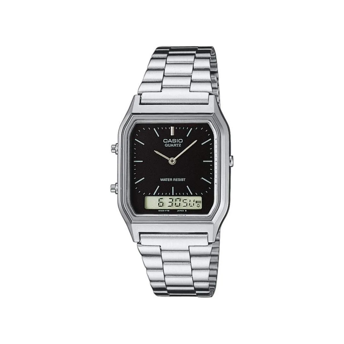 Montre CASIO vintage edgy homme bracelet acier