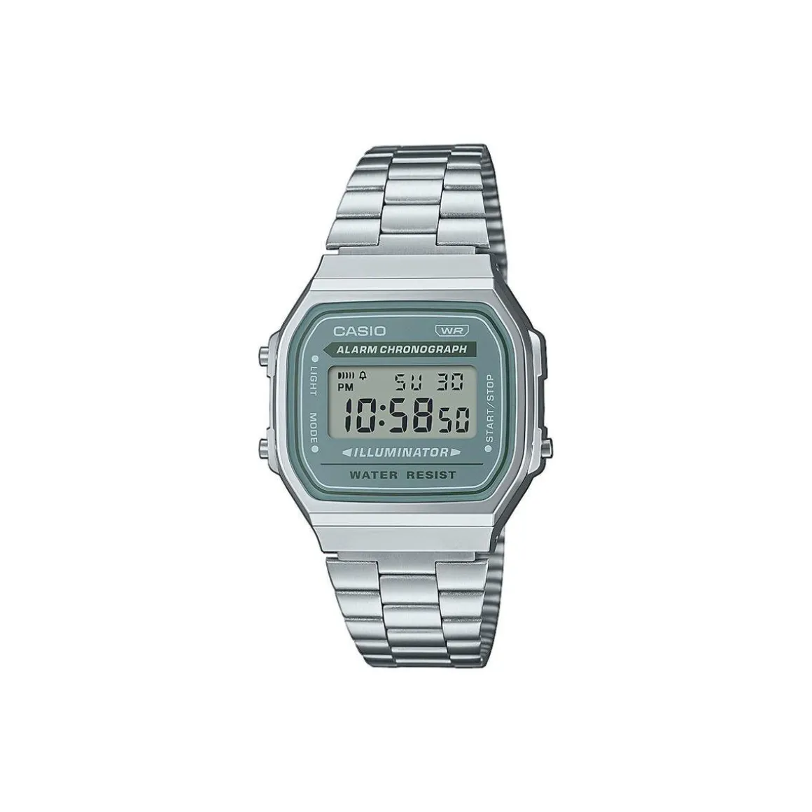 Montre CASIO VINTAGE homme bracelet acier inoxydable argent