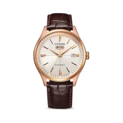 Montre CITIZEN mechanical homme automatique acier bracelet cuir marron