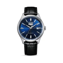 Montre CITIZEN mechanical homme automatique acier bracelet cuir noir