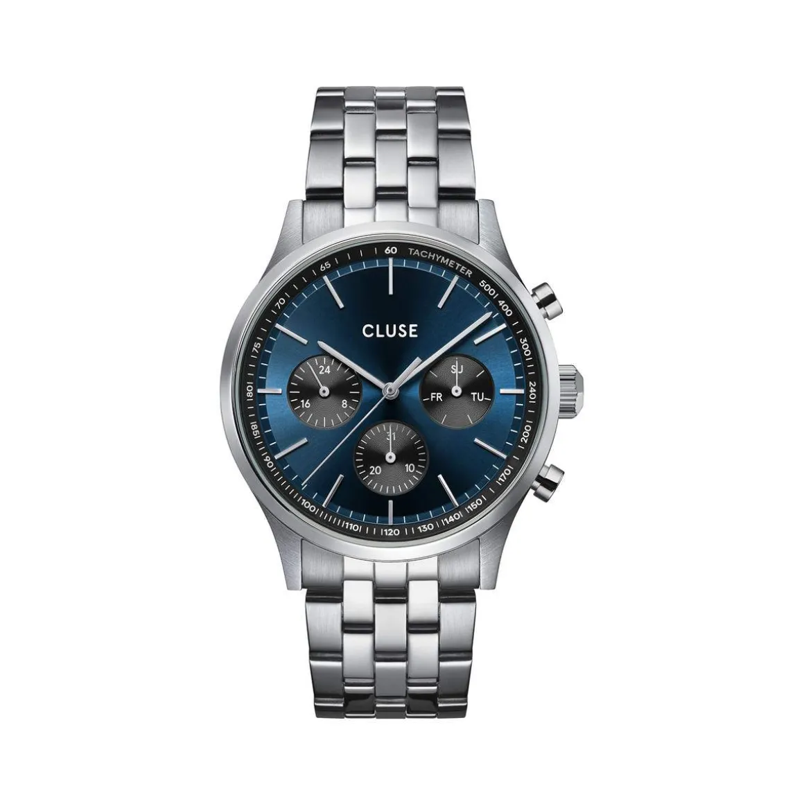 Montre CLUSE Anthéor Multifunction homme cadran multicolore bracelet acier