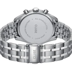 Montre CLUSE ARAVIS Homme cadran noir bracelet acier inoxydable gris clair