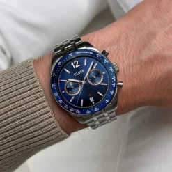 Montre CLUSE ARAVIS Homme cadran bleu bracelet acier inoxydable gris clair