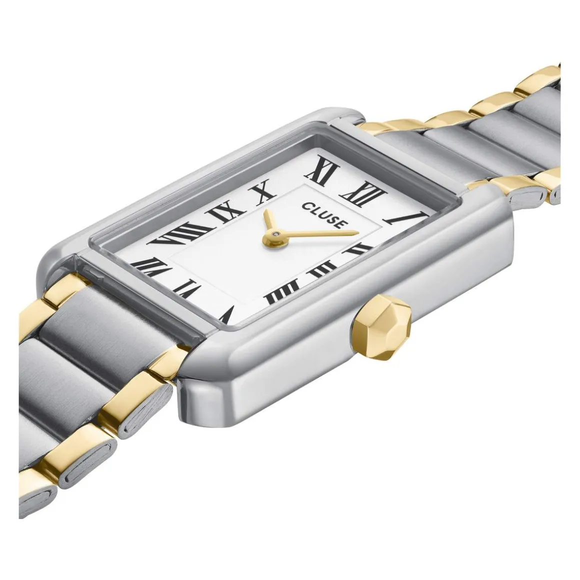 Montre CLUSE Belisenna femme cadran blanc bracelet acier bicolore
