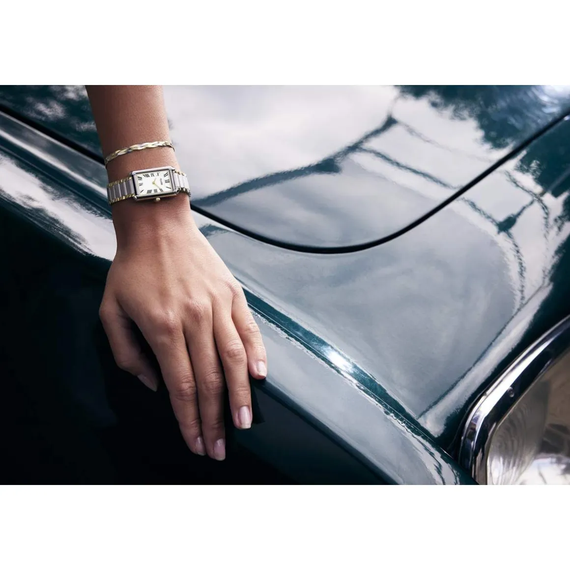 Montre CLUSE Belisenna femme cadran blanc bracelet acier bicolore