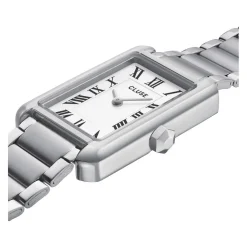 Montre CLUSE Belisenna femme cadran blanc bracelet acier gris