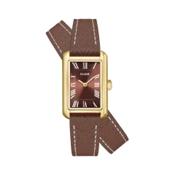 Montre CLUSE BELISENNA Femme cadran marron bracelet cuir marron