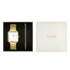 Montre CLUSE BLACK FRIDAY 25 Femme cadran blanc bracelet acier inoxydable doré