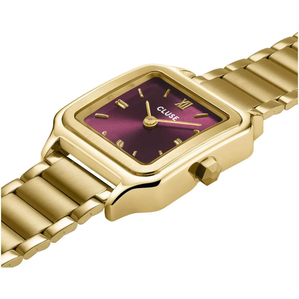 Montre CLUSE BLACK FRIDAY 25 Femme cadran rouge bracelet acier inoxydable doré