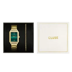 Montre CLUSE BLACK FRIDAY 25 Femme cadran vert bracelet acier inoxydable doré