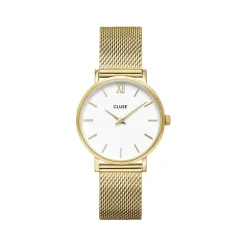 Montre CLUSE BLACK FRIDAY Femme cadran blanc bracelet acier inoxydable doré
