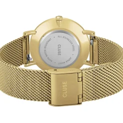 Montre CLUSE BLACK FRIDAY Femme cadran blanc bracelet acier inoxydable doré