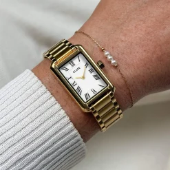 Montre CLUSE FESTIVE 25 Femme cadran blanc bracelet acier inoxydable doré