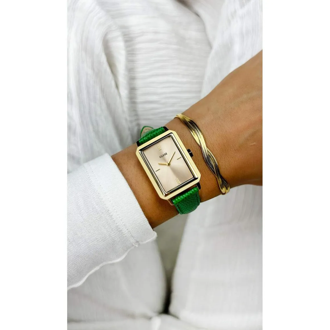 Montre CLUSE Fluette femme cadran doré bracelet acier doré
