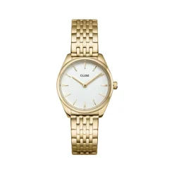 Montre CLUSE Féroce femme cadran blanc bracelet acier doré
