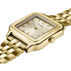 Montre CLUSE Gracieuse femme cadran jaune bracelet acier doré