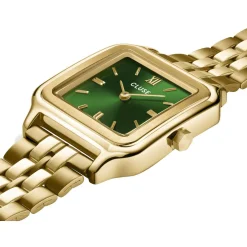 Montre CLUSE Gracieuse femme cadran vert bracelet acier doré