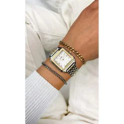 Montre CLUSE Gracieuse femme cadran blanc bracelet acier bicolore