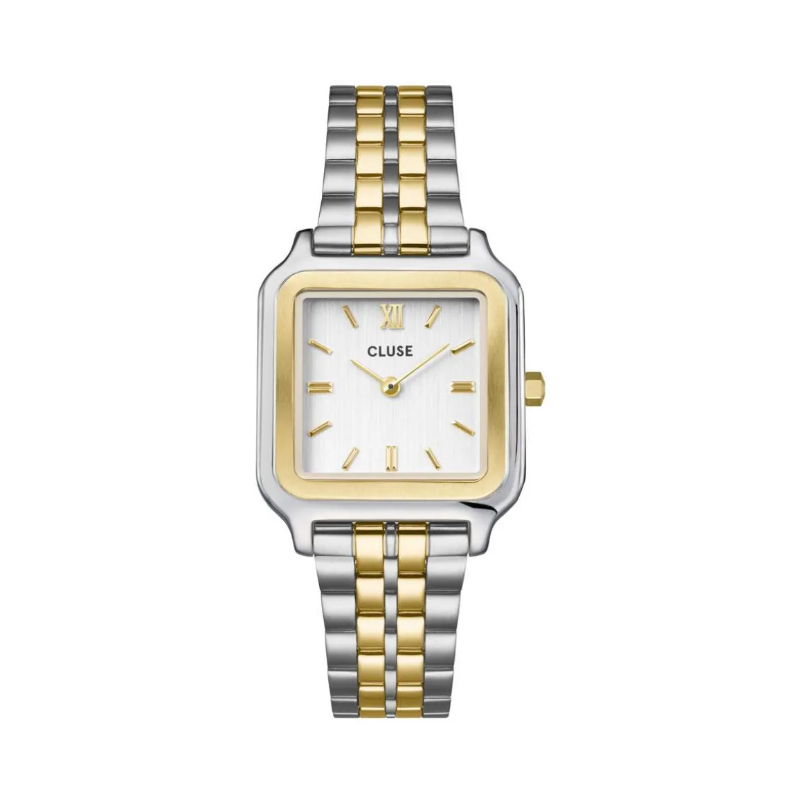 Montre CLUSE Gracieuse femme cadran blanc bracelet acier bicolore