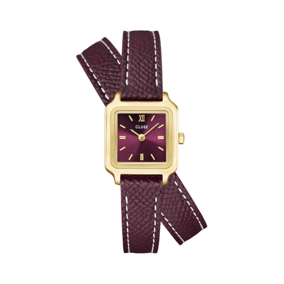 Montre CLUSE GRACIEUSE MINI Femme cadran rouge bracelet acier inoxydable bordeaux